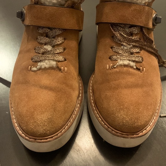 Coach Urban Hiker Shearling Suede 8.5 Saddle Tan - Picture 16 of 16